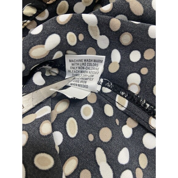 Croft & Barrow Tank Blouse set Womens Large Black Tan White Dot Semi Sheer - Picture 5 of 8